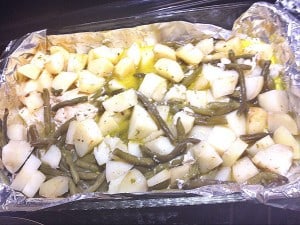 Chicken Potatoes and Green Beans