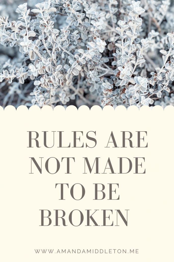 Rules Are Not Made To Be Broken 
